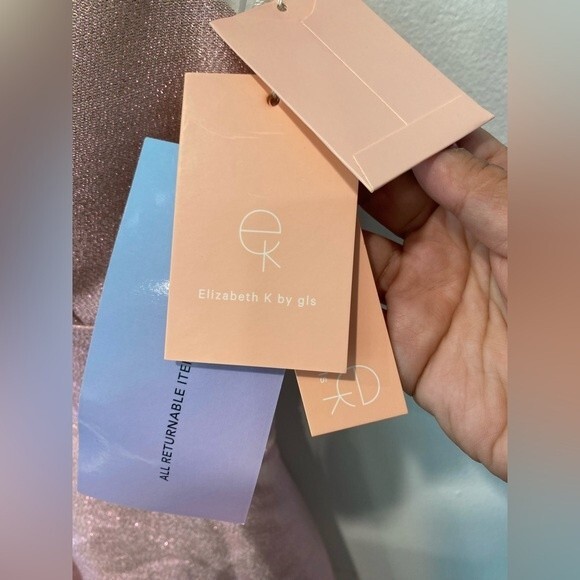 ELIZABETH K GS2838 Short Metallic V-Neck Dress Size XS - Picture 5 of 10